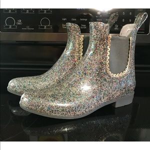 Jack Rogers US7 Sallie Glitter Rubber Boots.
